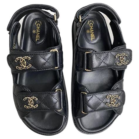 chanel replica sandals|chanel velcro dad sandals.